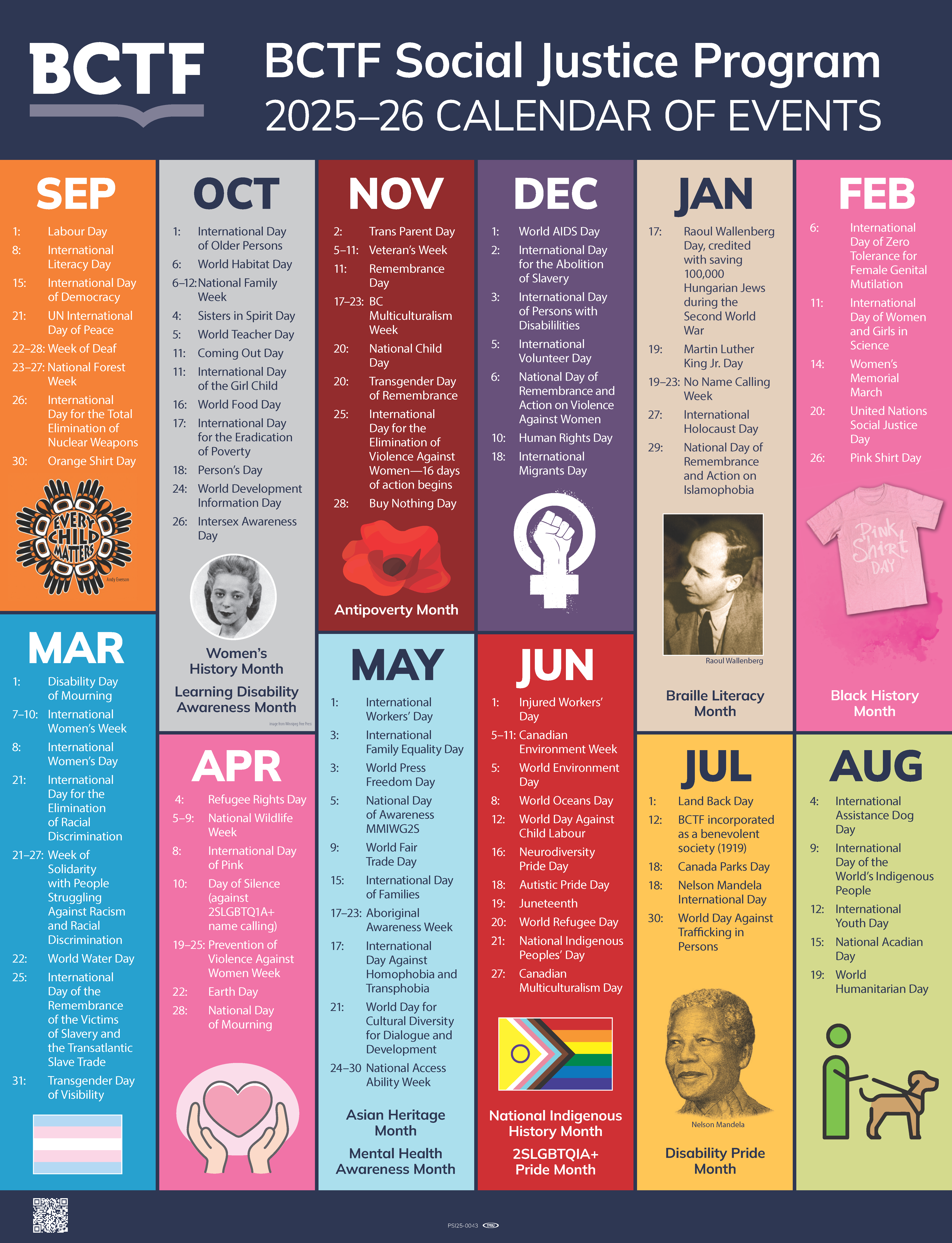 2025-26 Social Justice Calendar Poster